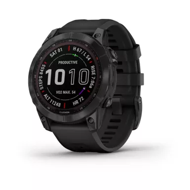 Garmin - Fenix 7 Sapphire Solar, Black DLC Ti W/Black Band 1 Garmin - Fenix 7 Sapphire Solar, Black DLC Ti W/Black Band