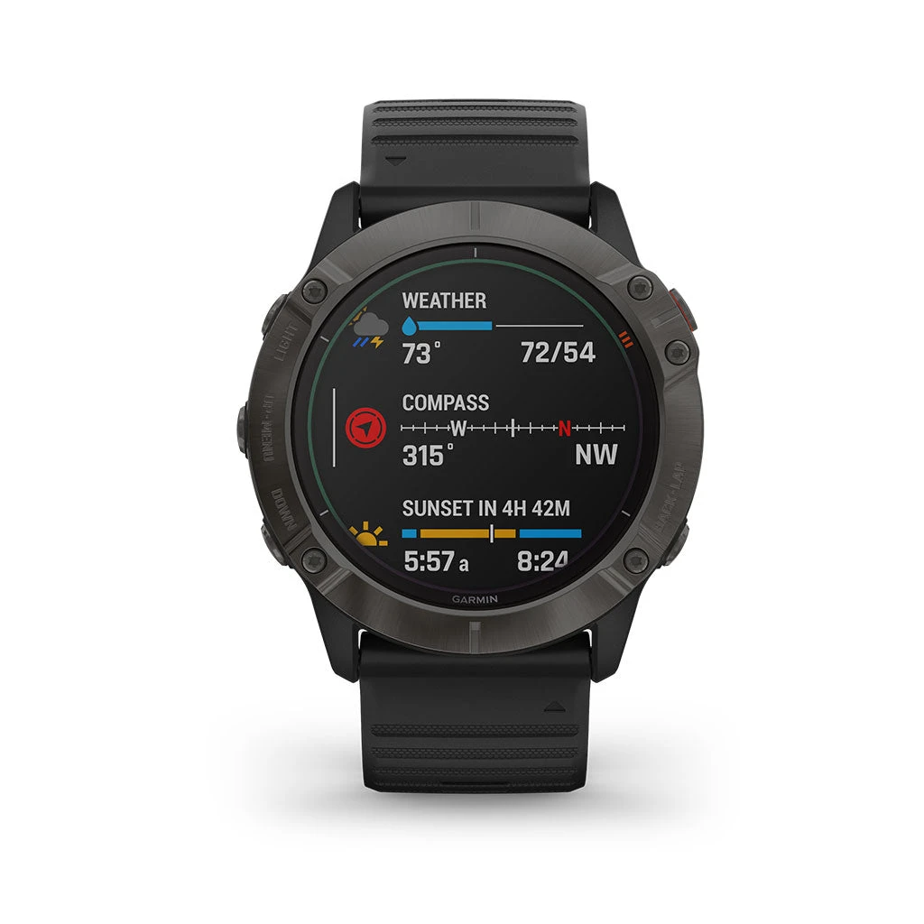 Garmin Fenix 6X Pro Solar Watch | Titanium Carbon Gray DLC/Black 5 Garmin Fenix 6X Pro Solar Watch | Titanium Carbon Gray DLC/Black - Image 5