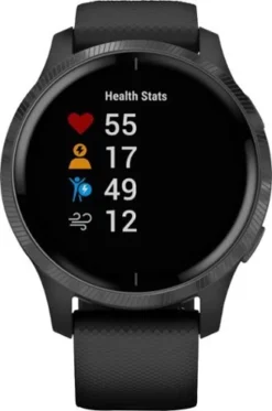 Garmin VENU GPS SMARTWATCH 30MM FIBER-REINFORCED POLYMER - BLACK WITH SILICONE BAND