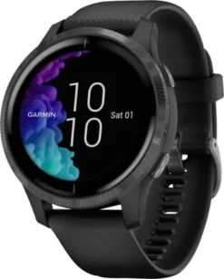 Garmin VENU GPS SMARTWATCH 30MM FIBER-REINFORCED POLYMER - BLACK WITH SILICONE BAND -Garmin Shop 6376438ld