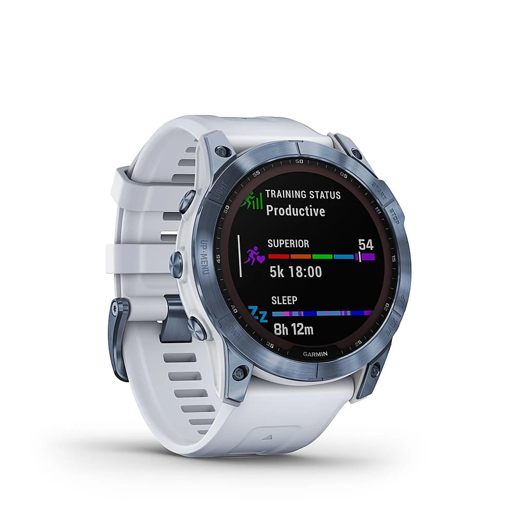 Garmin FĒNIX 7X SAPPHIRE SOLAR GPS SMARTWATCH 51 MM FIBER-REINFORCED POLYMER - MINERAL BLUE DLC TITANIUM 3 Garmin FĒNIX 7X SAPPHIRE SOLAR GPS SMARTWATCH 51 MM FIBER-REINFORCED POLYMER - MINERAL BLUE DLC TITANIUM - Image 3