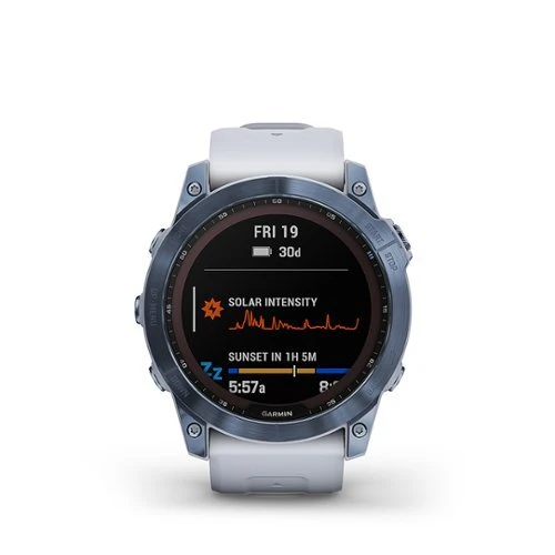 Garmin FĒNIX 7X SAPPHIRE SOLAR GPS SMARTWATCH 51 MM FIBER-REINFORCED POLYMER - MINERAL BLUE DLC TITANIUM 1 Garmin FĒNIX 7X SAPPHIRE SOLAR GPS SMARTWATCH 51 MM FIBER-REINFORCED POLYMER - MINERAL BLUE DLC TITANIUM