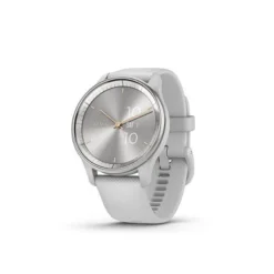 Garmin VÍVOMOVE TREND HYBRID SMARTWATCH 40 MM FIBER-REINFORCED POLYMER - SILVER STAINLESS STEEL WITH MIST GRAY BAND -Garmin Shop 6532294ld