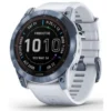 Garmin Fenix 7x Sapphire Solar, Mineral Blue Dlc Titanium With Whitestone Band